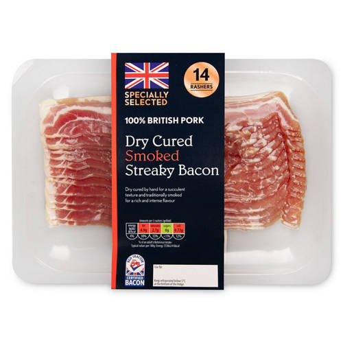 Dry Cured Smoked Streaky Bacon 14 Pack