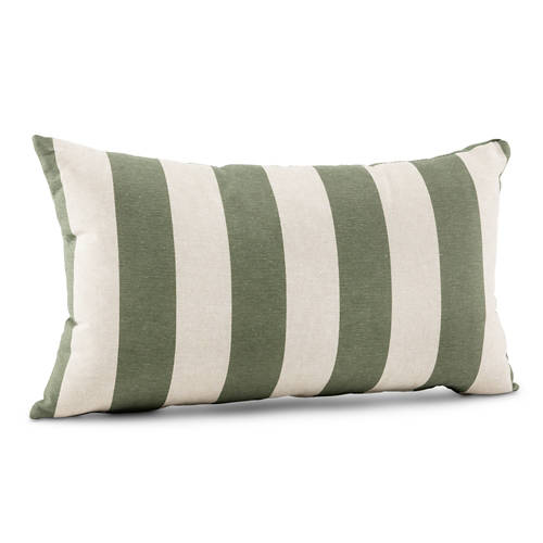 Vista frontale 1, Assortimento di cuscini da esterno, cuscini decorativi, a righe verdi