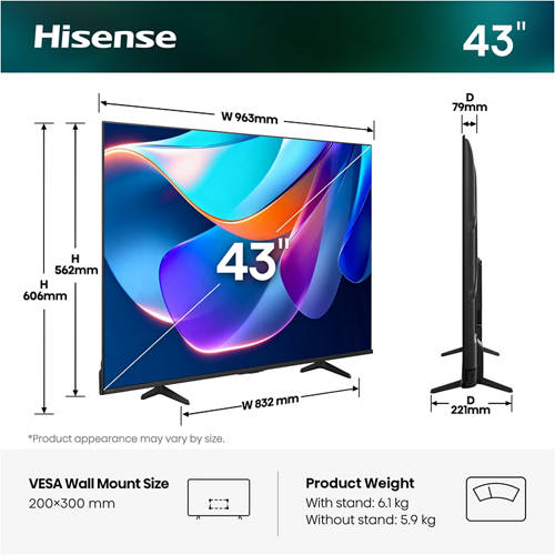 Vorderansicht 3, 43'' (108 cm) 4K Ultra HD Smart TV