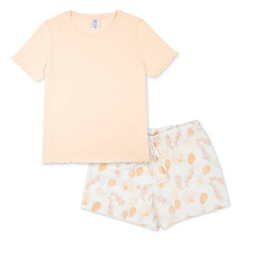 Vue de face 1, Pyjama pour femmes, couleur corail, taille S 36/38