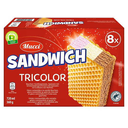 Sprednji posnetek 1, Sladoledni sendvič, tricolor