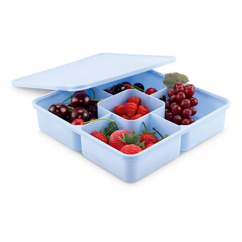 Dettagli 1, Contenitore per snack con coperchio, quadrato, blu