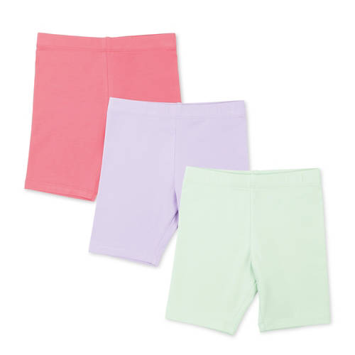 Vista frontale 1, Pantaloncini da ciclista per bambini,  verde/viola/rosa, 104