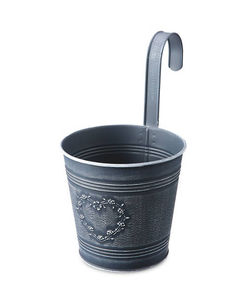 Front shot 1, Vintage Metal Hanging Pot