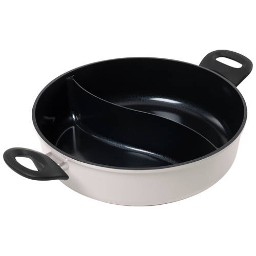 Vista frontale 1, Padelle in ceramica, 26 cm, pentola suddivisa, color crema