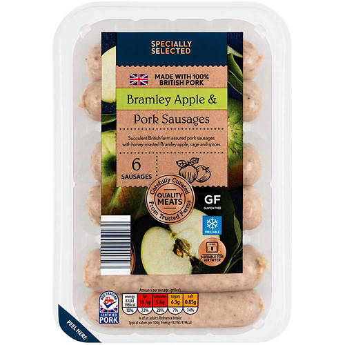 Bramley Apple Pork Sausages 6 Pack