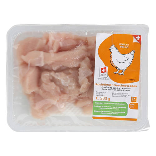 Vorderansicht 2, Pouletbrust Geschnetzeltes