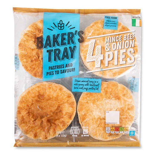 Mince Beef & Onion Pies 4 Pack