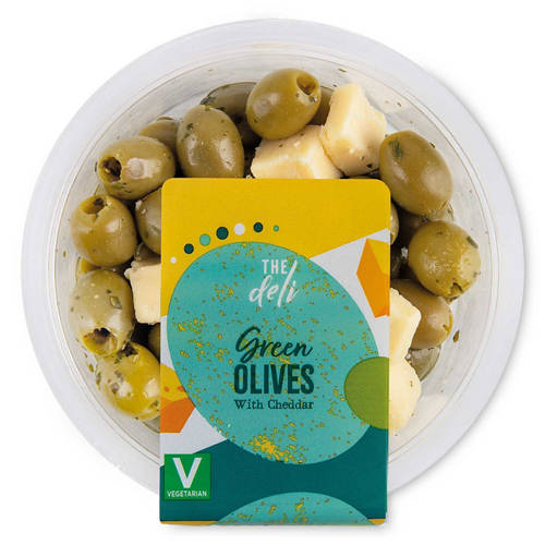 Pitted Green Olives With Cheddar