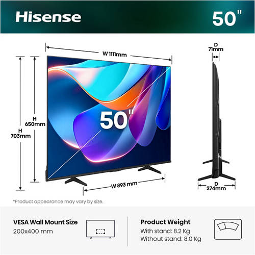 Vorderansicht 3, 50'' (126 cm) 4K Ultra HD Smart TV