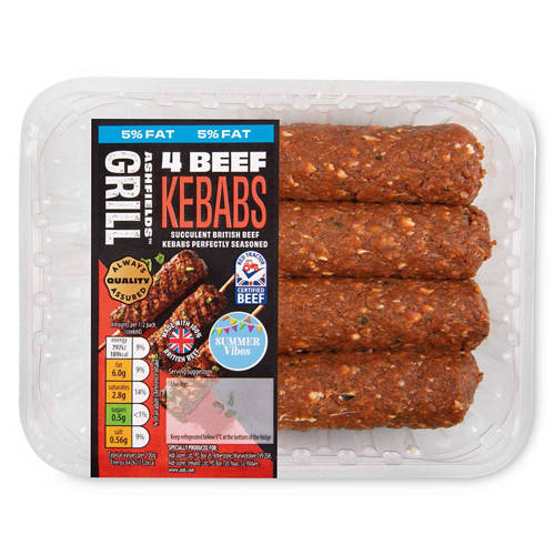 5% Fat Beef Kebabs 4 Pack