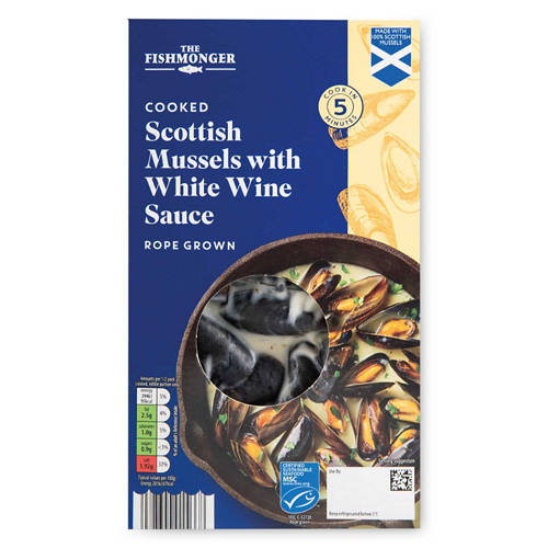Cooked Scottish Mussels with White Wine Sauce