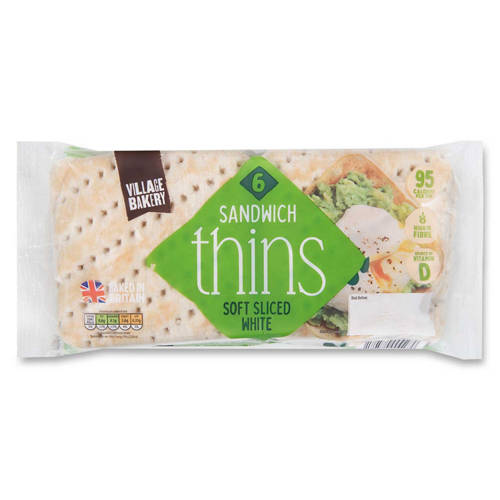 Soft Sliced White Sandwich Thins 6 Pack