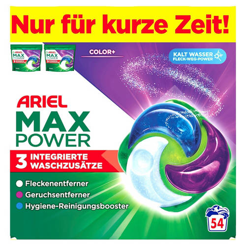 Vorderansicht 1, Max Power Waschmittel Pods 54 WL, Color