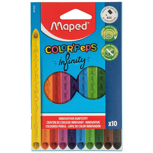 Vista frontale 1, Assortimento di colori, matite colorate Infini