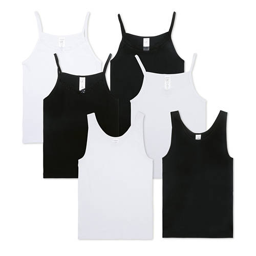 Gruppe 1, Damen Unterhemd, Weiß/Schwarz, Rundhalsausschnitt, XL 48/50
