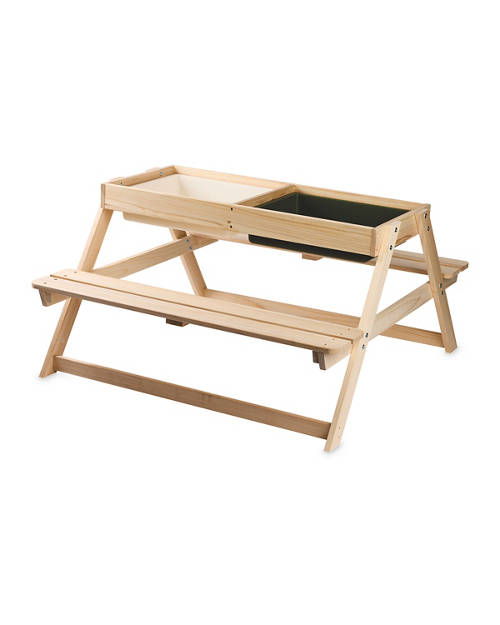 Details 1, Wooden Messy Play Picnic Bench