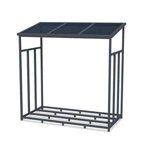Details 4, Holzlagerregal aus Stahl