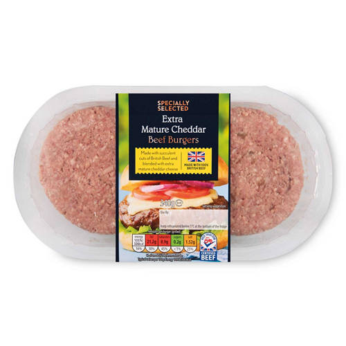 Mature Cheddar Beef Burgers