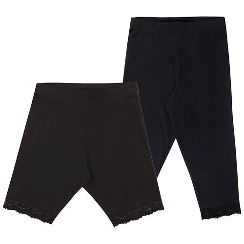 Vista frontale 1, Leggings da ciclista da donna, nero/nero lungo, XL 48/50