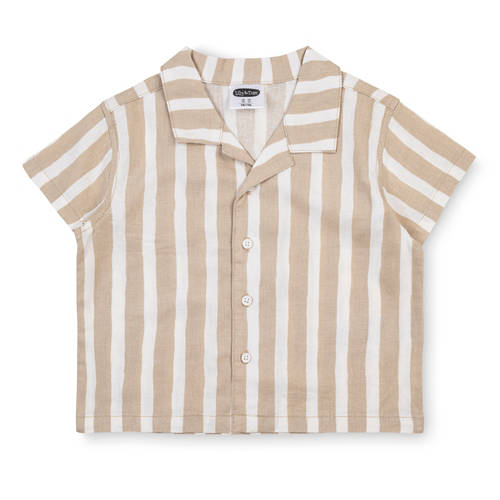 Dettagli 2, Set in tessuto per bambini/bambini piccoli, a righe, taupe, 110/116