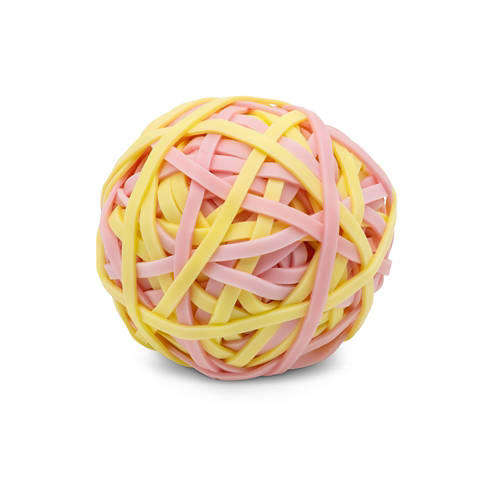 Vista frontale 1, Assortimento di accessori d'ufficio, palla, rosa/giallo