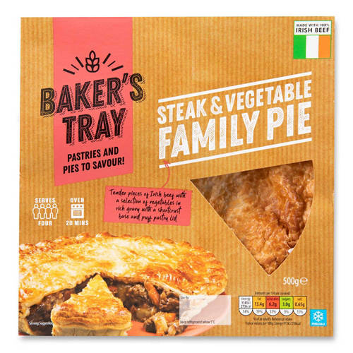 Steak & Veg Family Pie 500g