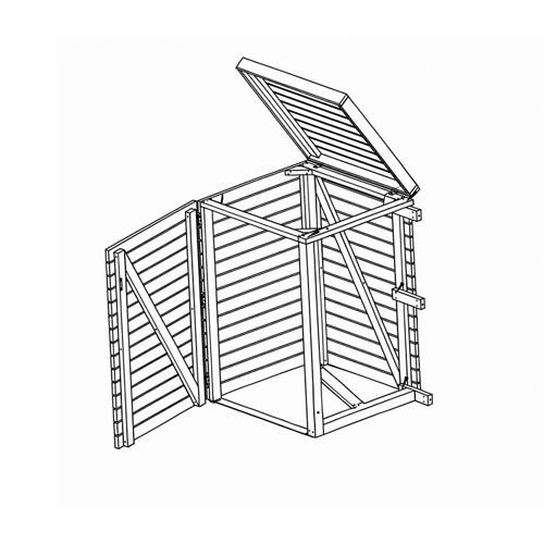 Details 2, Mülltonnenbox-Erweiterungsmodul aus Lärche