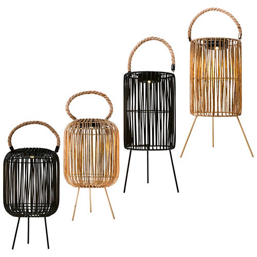 Gruppe 1, Solar-Geflechtlaterne, Oval, Schwarz