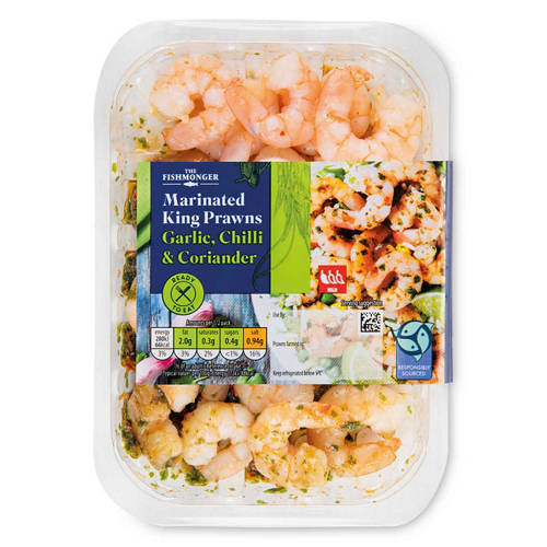 Ready to Eat Garlic, Chilli & Coriander Marinated King Prawns