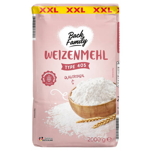 Vorderansicht 1, Weizenmehl Type 405 2 kg