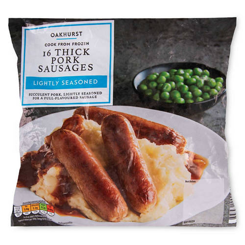 Lightly Seasoned Thick Pork Sausages16 Pack