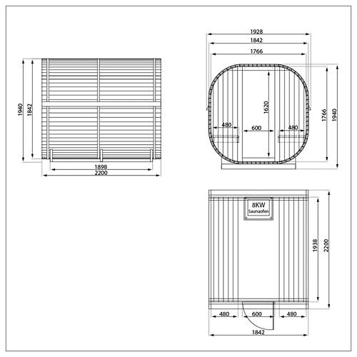 Details 1, Outdoor Sauna CUBE XL