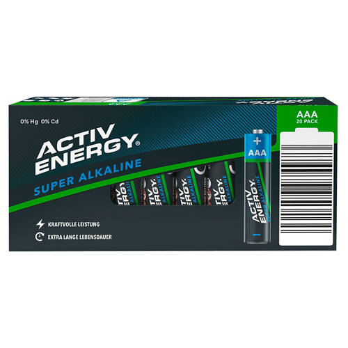 Vorderansicht 1, Batterien Grossblister 20 Stück, AAA