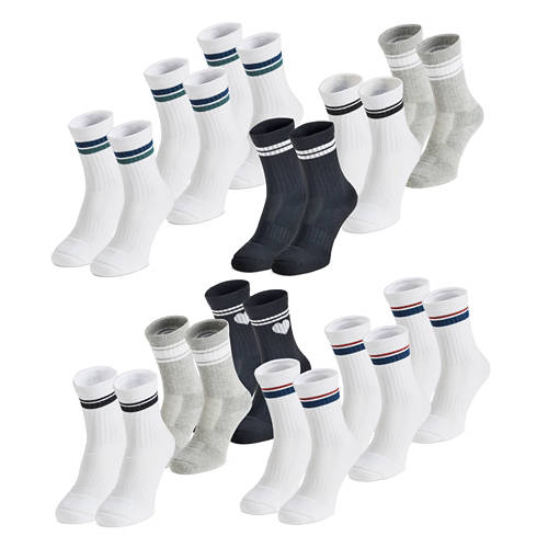 Gruppe 1, Tennissocken, Herren, Weiss/Grau/Schwarz, 39/42
