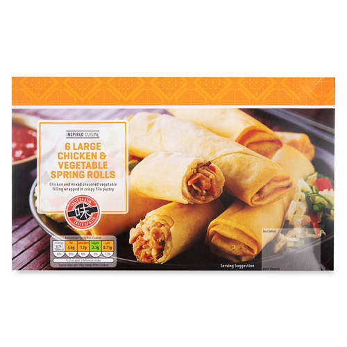 Large Chicken & Vegetable Spring Rolls 6 Pack