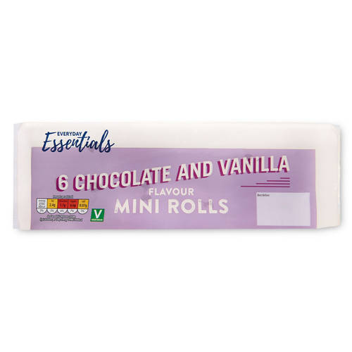 Chocolate & Vanilla Flavour Mini Rolls 6 Pack