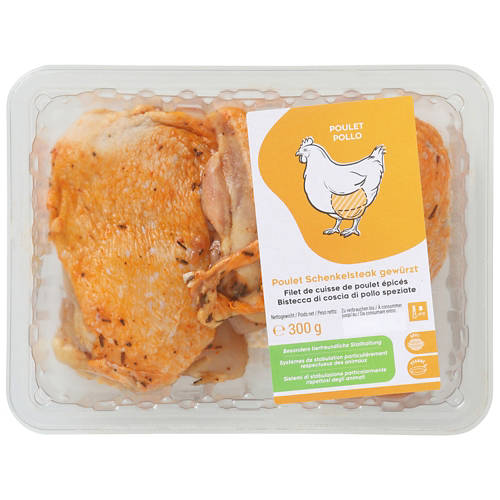 Vista frontale 2, Steak di coscia di pollo, condita