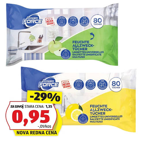 Skupina 1, Vlažni čistilni robčki, limona