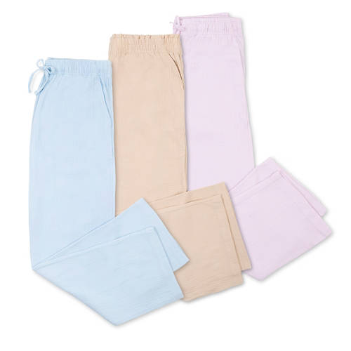 Groupe 1, Pantalon pour femmes en mousseline, bleu clair, taille 44/46