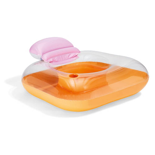 Vue de face 1, Assortiment de bouées et de matelas gonflables, Sit'n'Float, orange/rose
