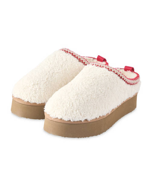 Front shot 1, Suede Platform Slippers