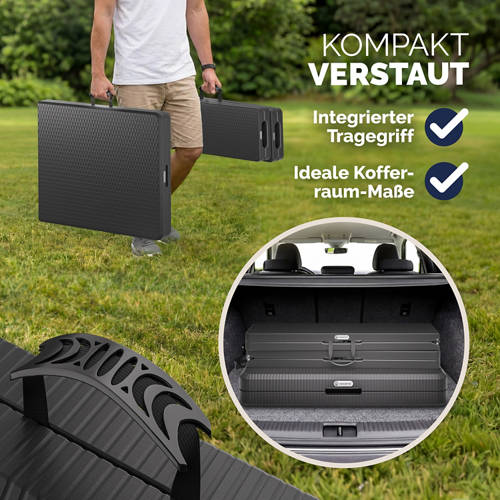 Details 3, Klapptisch mit 2 Klappbänken im Rattan-Look