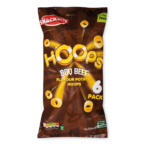 BBQ Beef Flavour Potato Hoops 6 Pack