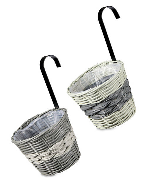 Group 1, Faux Rattan Hanging Pots