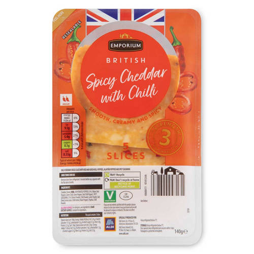 Spicy Flavoured Cheddar Cheese Slices 5 Pack