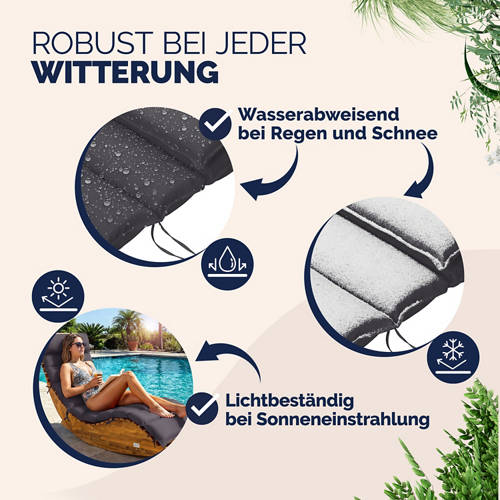 Vorderansicht 4, Auflage Saunaliege, Anthrazit