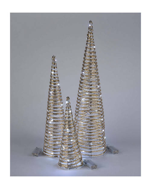 Details 2, LED Obelisks 3 Pack, Silver/Gold