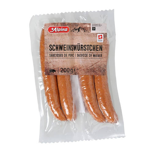 Vorderansicht 2, Schweinswürstchen, nature