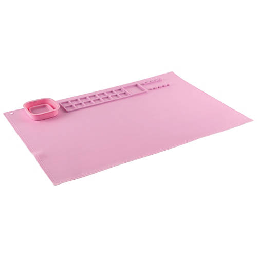 Vista frontale 1, Utensili per dipingere per bambini, tappetini colorati in silicone, rosa